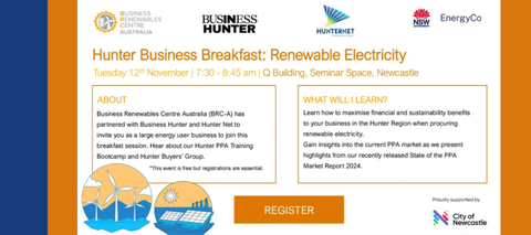 Hunter Business Breakfast: Renewable Electricity